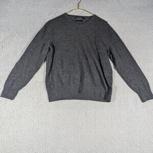 Pendleton Sweater Mens Large Gray Washable Wool Merino V Neck Pullover Classic